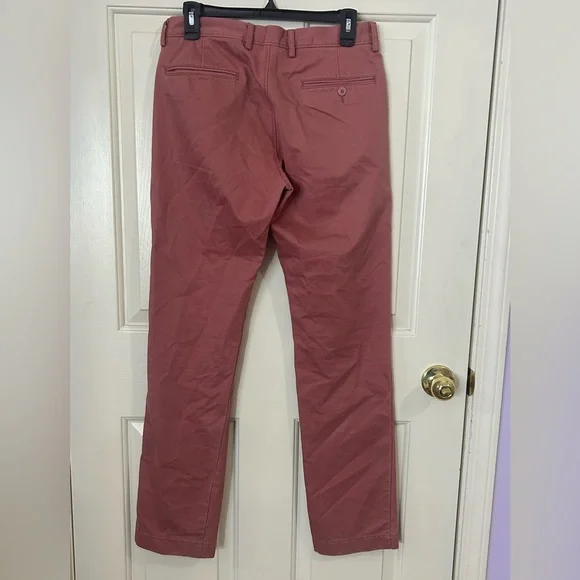 J.Crew Broken-In Chino Pants Men's W29 L32 Salmon Pink 100% Cotton Straight Fit - Picture 2 of 9